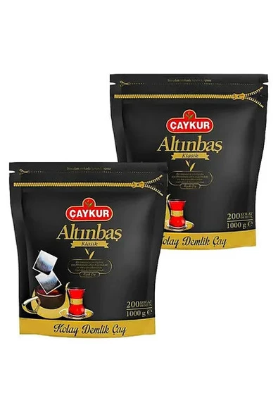 ÇAYKUR ALTINBAŞ KLASİK DEMLİK POŞET ÇAY 5 GR - 200'LÜ (1000 GR ) - 2 ADET ürün görseli 1