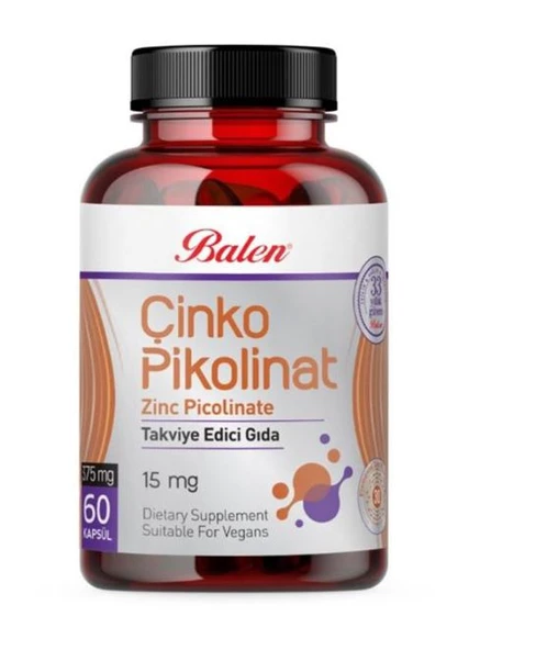 Balen Çinko Pikolinat 60 kapsül ürün görseli 1
