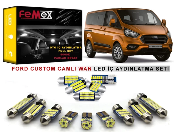Ford Custom Hususi LED İç Aydınlatma Ampul Seti FEMEX Parlak Beyaz ürün görseli 1