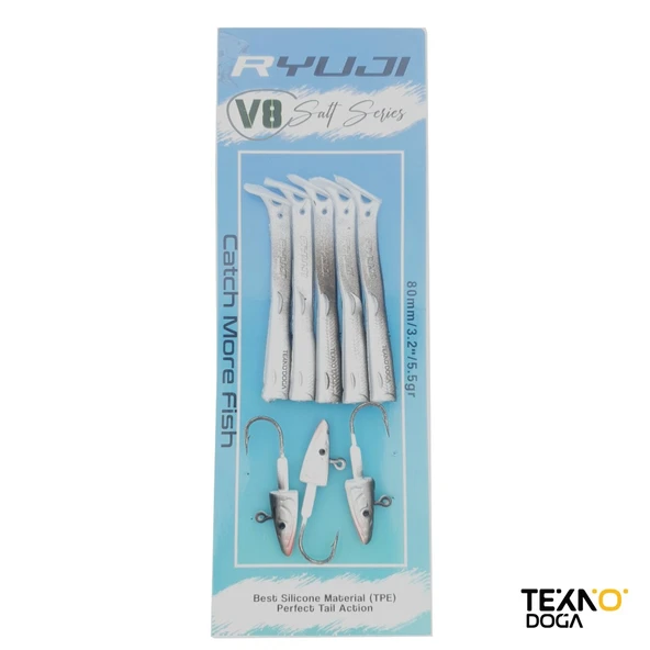 Ryuji V8 8cm 5.5g LRF Silikon Yem Black Back - Resim 2