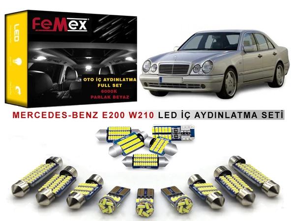 Mercedes E200 W210 Kasa LED İç Aydınlatma Ampul Seti FEMEX Parlak Beyaz ürün görseli 1