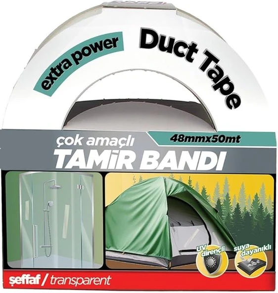 Çok Amaçlı Suya Dayanıklı Tamir Bandı Şeffaf 48mm*50m ürün görseli 1