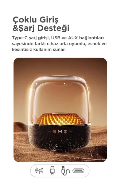 Bluetooth Hoparlör Rgb Işıklı Speaker D33 Siyah - Resim 4