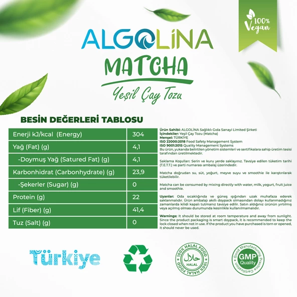 Matcha Çayı Tozu 50gr (%100 YEŞİL ÇAY) - Resim 3