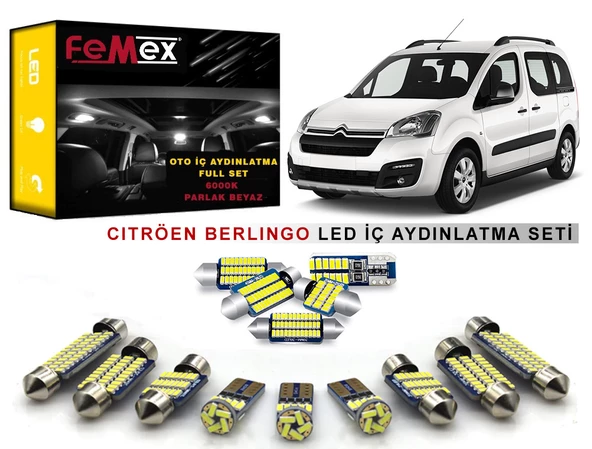 Citröen Berlingo LED İç Aydınlatma Ampul Seti FEMEX Parlak Beyaz ürün görseli 1