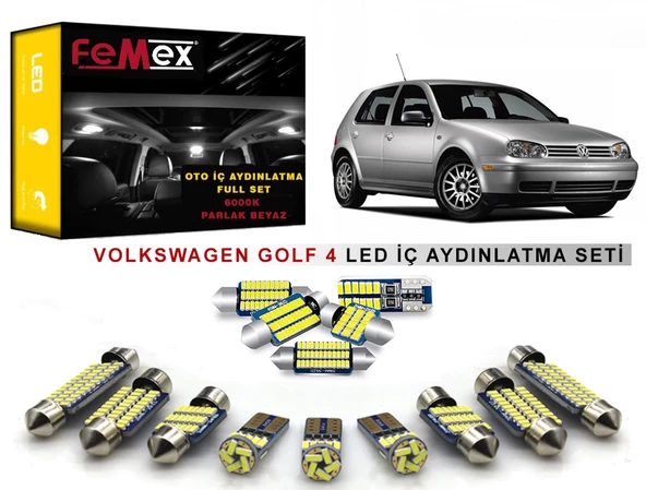 Volkswagen Golf 4 LED İç Aydınlatma Ampul Seti FEMEX Parlak Beyaz ürün görseli 1