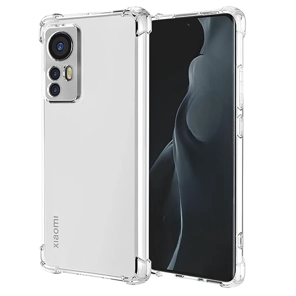 Xiaomi Mi 12 Pro Antişok Arkası Sert Sararmaz Kenarları Yumuşak Şeffaf Silikon Kılıf ürün görseli 1