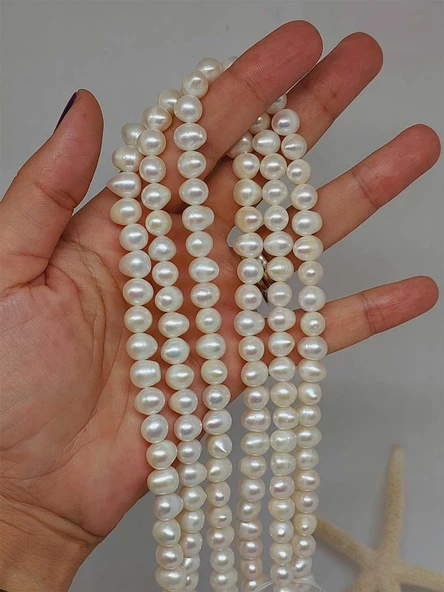 İnci Dizi Beyaz Royal Quality 7.5*9.5mm (53328) ürün görseli 1