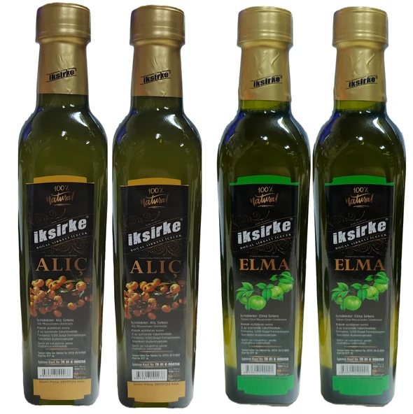 İksirke Alıç Sirkesi 2 x 500 ML + Ekşi Elma Sirkeli İçecek 2 x 500 ML ürün görseli 1