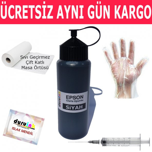 EPSON XP-510 520 600 500ML SİYAH MUADİL MÜREKKEP DURUINK HEDİYELİ KARTUŞ DOLUM MÜREKKEBİ ürün görseli 1