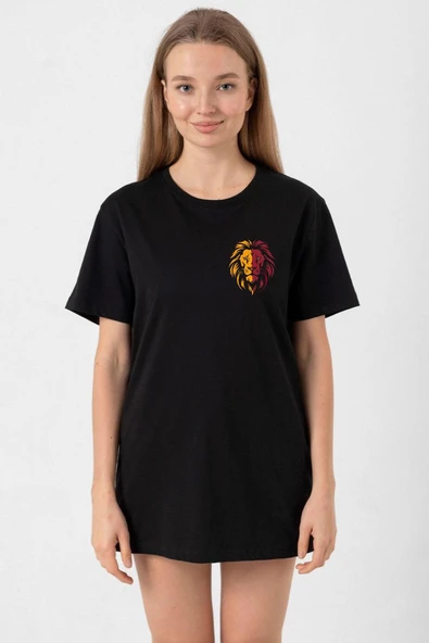 Sarı Kırmızı Leon Siyah Kadın Oversize Tshirt ürün görseli 1