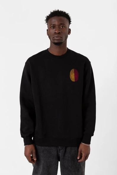 Sarı Kırmızı Parmak İzi Siyah Erkek 2ip Sweatshirt ürün görseli 1