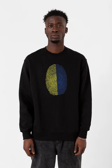 Sarı Lacivert Parmak İzi Siyah Erkek 2ip Sweatshirt ürün görseli 1