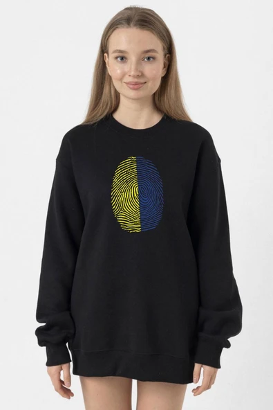 Sarı Lacivert Parmak İzi Siyah Kadın 2ip Sweatshirt ürün görseli 1