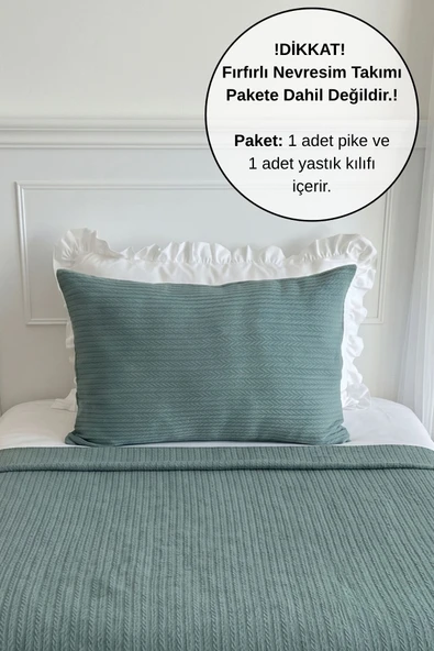 Pike Takımı Tek Kişilik Örgü Desen-Indigo Mavi ürün görseli 1