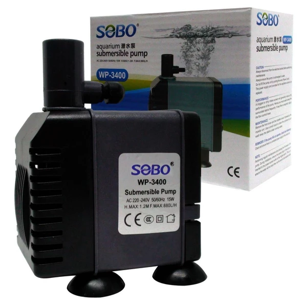 Sobo Akvaryum Sump (Kafa) Motoru WP-3400 15W. 880LT/SAAT ürün görseli 1
