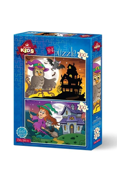 Art Puzzle Baykuş Ve Tatlı Cadı - 2X100 Parça 4517 ürün görseli 1