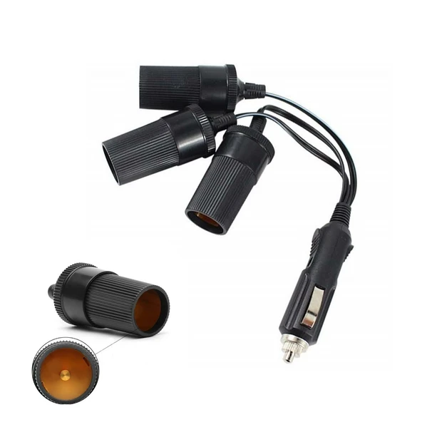 Araç Çakmak Fişi Çoklayıcı ÜÇLÜ 12V 2A (AVD-142/AVD-143/ AVD-154) ürün görseli 1