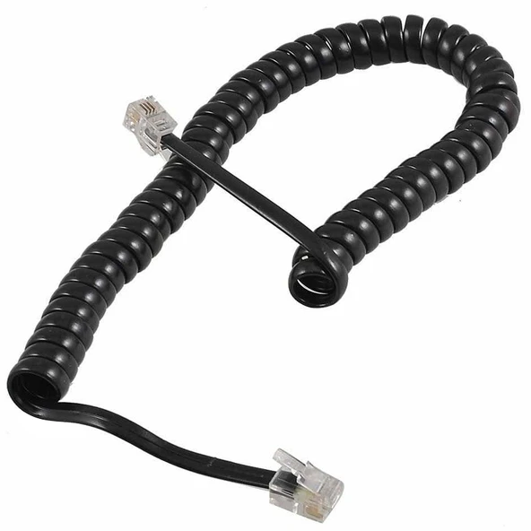 TELEFON AHİZE KABLOSU SPİRAL SİYAH (AVD-175) ürün görseli 1