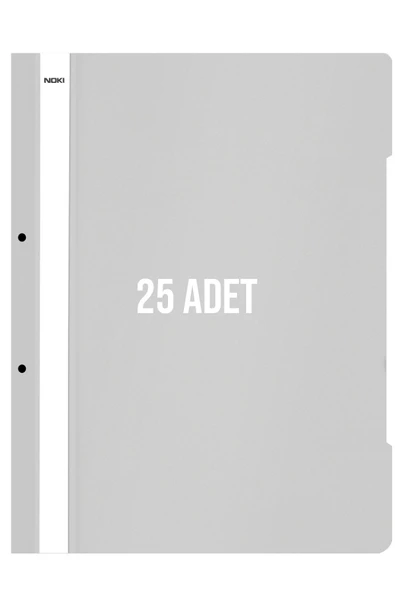 Noki XL Telli Dosya 25'li Paket Gri - DS-515 ürün görseli 1