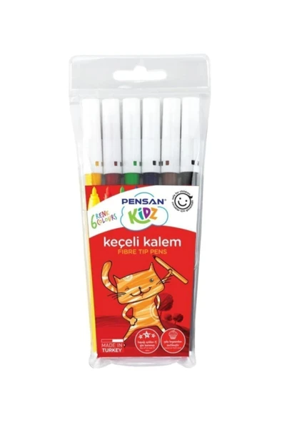 Kidz Keçeli ve Neşeli Kalem 6 Renk ürün görseli 1