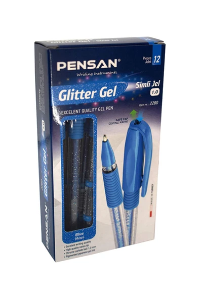 Pensan Glitter Gel Simli Jel Kalem 12 Adet ürün görseli 1