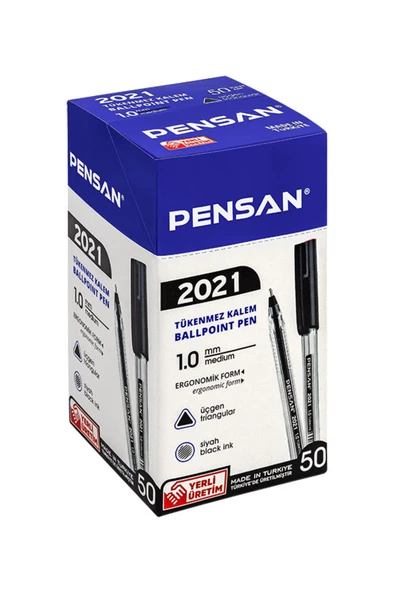 Pensan 2021 1.0 Üçgen Tükenmez Kalem 50 Adet ürün görseli 1
