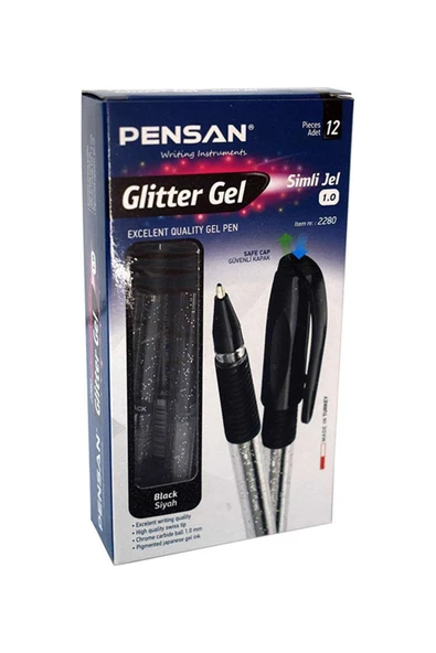 Pensan Glitter Gel Simli Jel Kalem 12 Adet ürün görseli 1