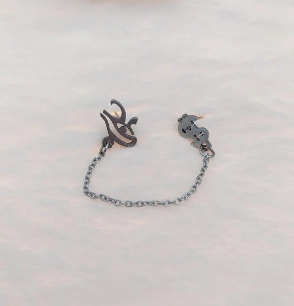 Çelik Klips Sallantılı Bayan Zincirli Küpe Stainless steel kararmaz  Küpe ürün görseli 1