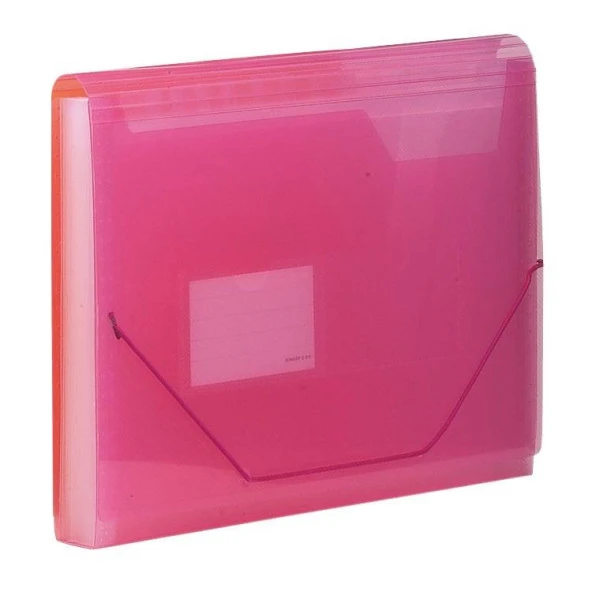 KRAF EVRAK DOSYASI KORUKLU 13 CEP LAS.PEMBE(F4302) ürün görseli 1