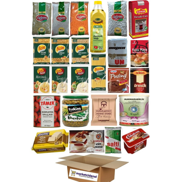 RAMAZAN PAKETİ ERZAK YARDIM KOLİSİ PAKETİ 25 PARÇA ürün görseli 1