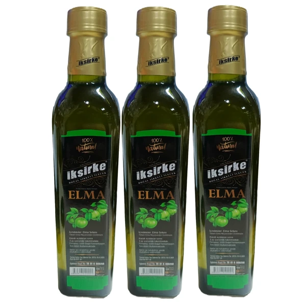Iksirke Katkısız Ekşi Elma Sirkesi 500 ML 3Adet ürün görseli 1