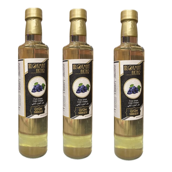 Üzüm Sirkesi, Katkısız, 500 ml 3Adet, Lokman Aktar ürün görseli 1