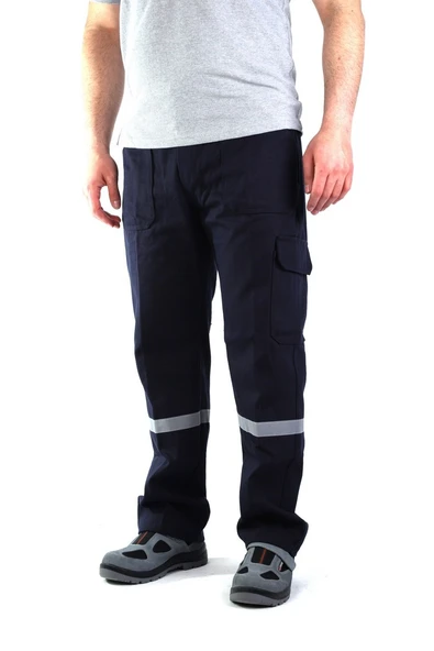 ESER - 7-7 Gabardin Kom.Cepli İş Pantolonu Reflektörlü - Kışlık-Lacivert ürün görseli 1