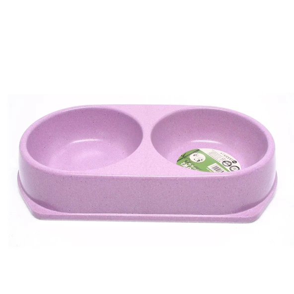 Bamboo Kedi Küçük Irk Köpek İkili Mama Ve Su Kabı 250 ML x 2 Mor ürün görseli 1