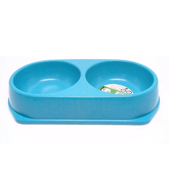 Bamboo Kedi Köpek İkili Mama ve Su Kabı 450 ML x 2 Mavi ürün görseli 1