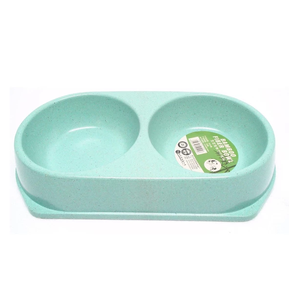 Bobo Kedi Küçük Irk Köpek Bamboo İkili Mama Ve Su Kabı 250 ML x 2 Turkuaz ürün görseli 1