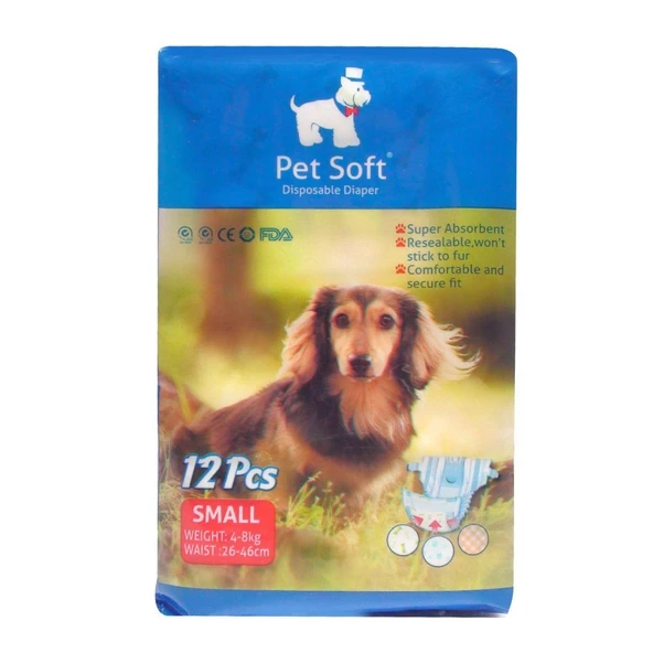 Pet Soft Köpek İçin Alt Tuvalet Bezi Small 26-44cm 12 li ürün görseli 1