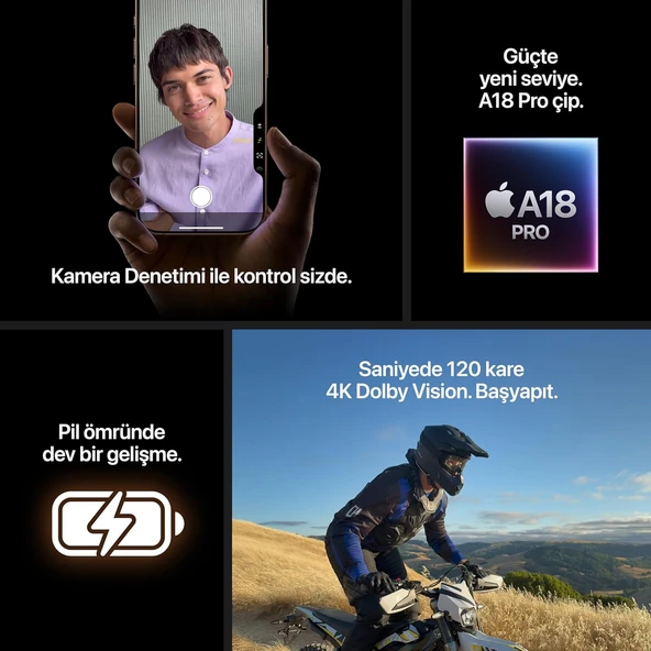 Apple iPhone 16 Pro 128 GB Çöl Titanyum (İthalatçı Garantili) - Resim 7