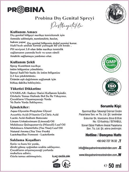 PROBINA Probiyotik İç Çamaşır Spreyi - Resim 3