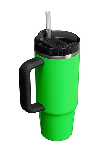Cooker Yk-1462 Yeşil 900ml Çift Katmanlı Paslanmaz Çelik Termos,pipetli Kapak Şık Tasarım Termos ürün görseli 1