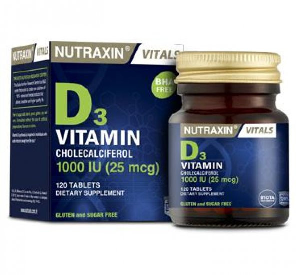 Nutraxin Vitamin D3 1000 IU 120 tablet 8680512613152 ürün görseli 1