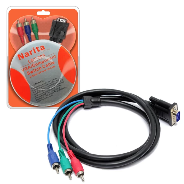 NARITA LST-205 Kablo Vga To 3 Rca 1.5 Metre (AVD-398) ürün görseli 1