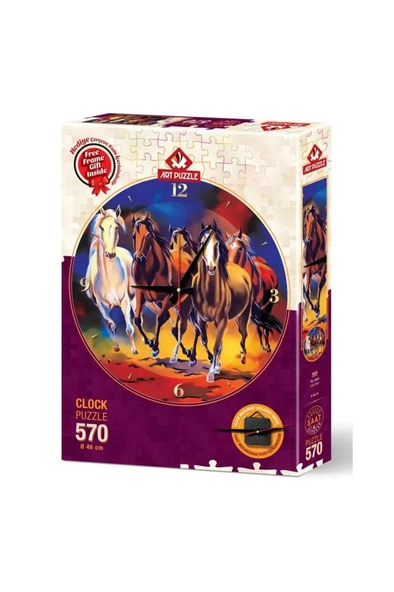 Art Puzzle Yılkı Atları - Saat Puzzle 5004 ürün görseli 1