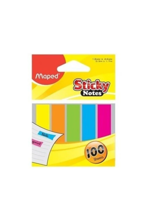 Maped Yapışkanlı İndeks 100 Yaprak Ayraç 12x44 Mm (18 Paket) ürün görseli 1