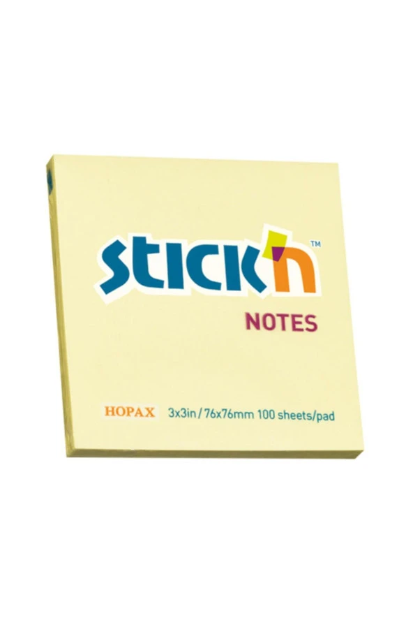 Gıpta Hopax Stickn 21007 Yapışkanlı Not Kağıdı 100 Yaprak 76x76 Mm Sarı (12 Koçan) ürün görseli 1
