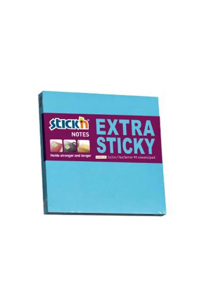 Hopax Stıckn Yapışkanlı Not Kağıdı Extra 90 Yaprak 76x76 mm Neon Mavi ürün görseli 1