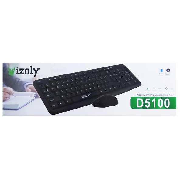 İzoly D5100 Kablolu USB Klavye Ve Mouse Set - Resim 2