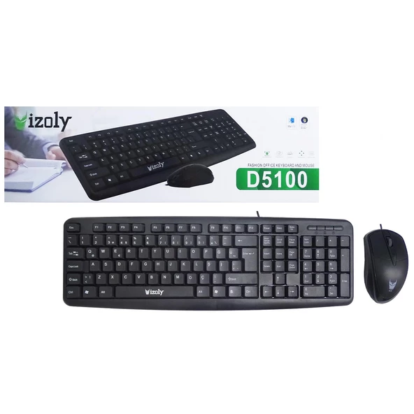İzoly D5100 Kablolu USB Klavye Ve Mouse Set - Resim 3