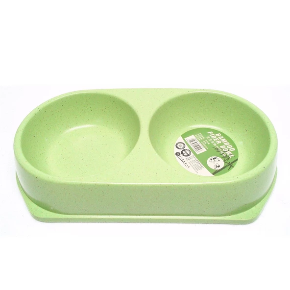 Bamboo İkili Mama ve Su Kabı 250 ML x 2 Yeşil ürün görseli 1